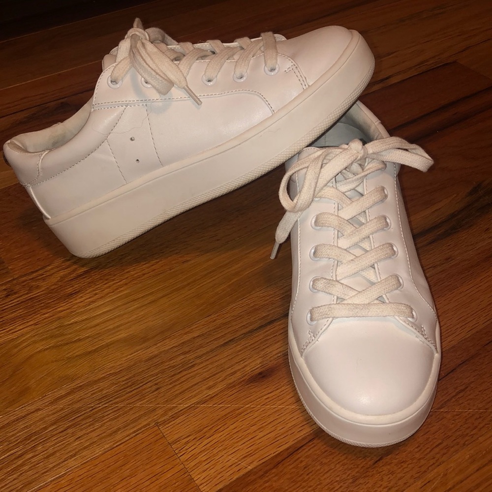 Steve Madden Bertie White Platform Shoes